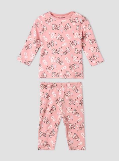 Pack of 4 Juniors Cotton Crew Neck Long Sleeves Pyjama Set with Fun Print-baby-girls-clothing-nightwear-pyjamasets-image-5