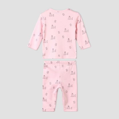 Pack of 4 Juniors Cotton Crew Neck Long Sleeves Pyjama Set with Fun Print