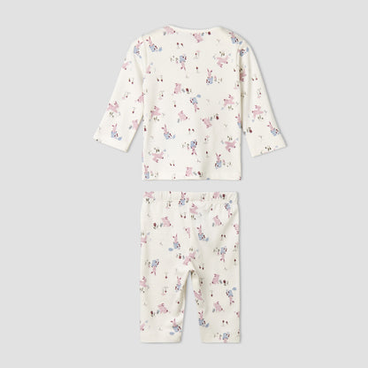 Pack of 4 Juniors Cotton Crew Neck Long Sleeves Pyjama Set with Fun Print