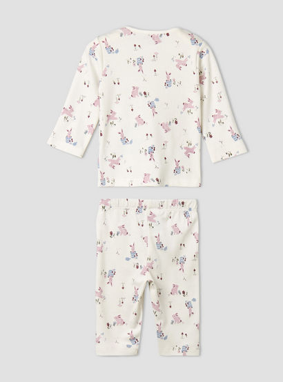 Pack of 4 Juniors Cotton Crew Neck Long Sleeves Pyjama Set with Fun Print-baby-girls-clothing-nightwear-pyjamasets-image-8