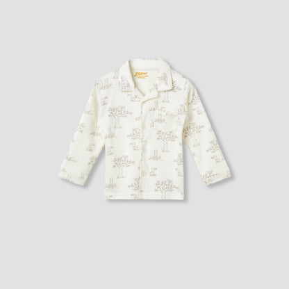 Giggles Rabbit Print Shirt and Pyjama Set
