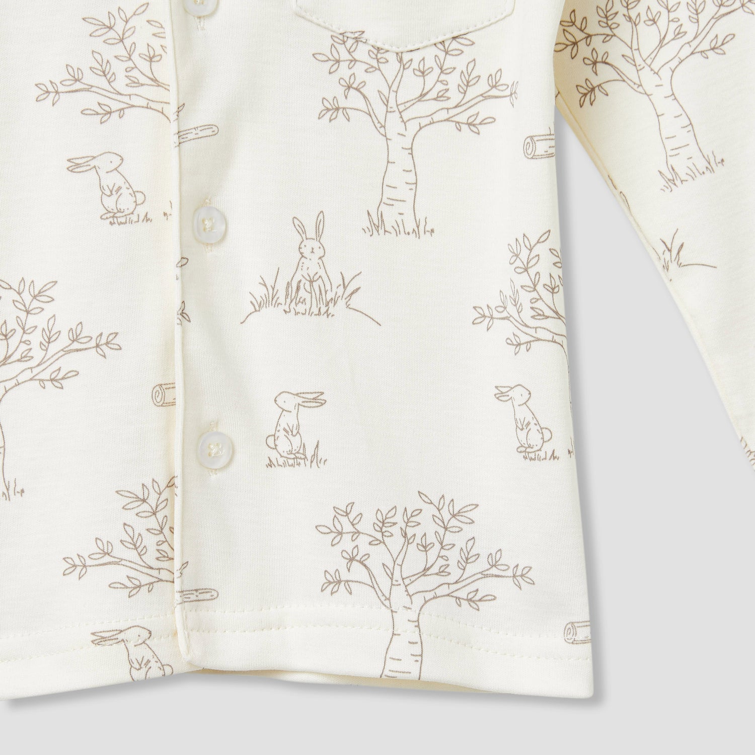 Giggles Rabbit Print Shirt and Pyjama Set