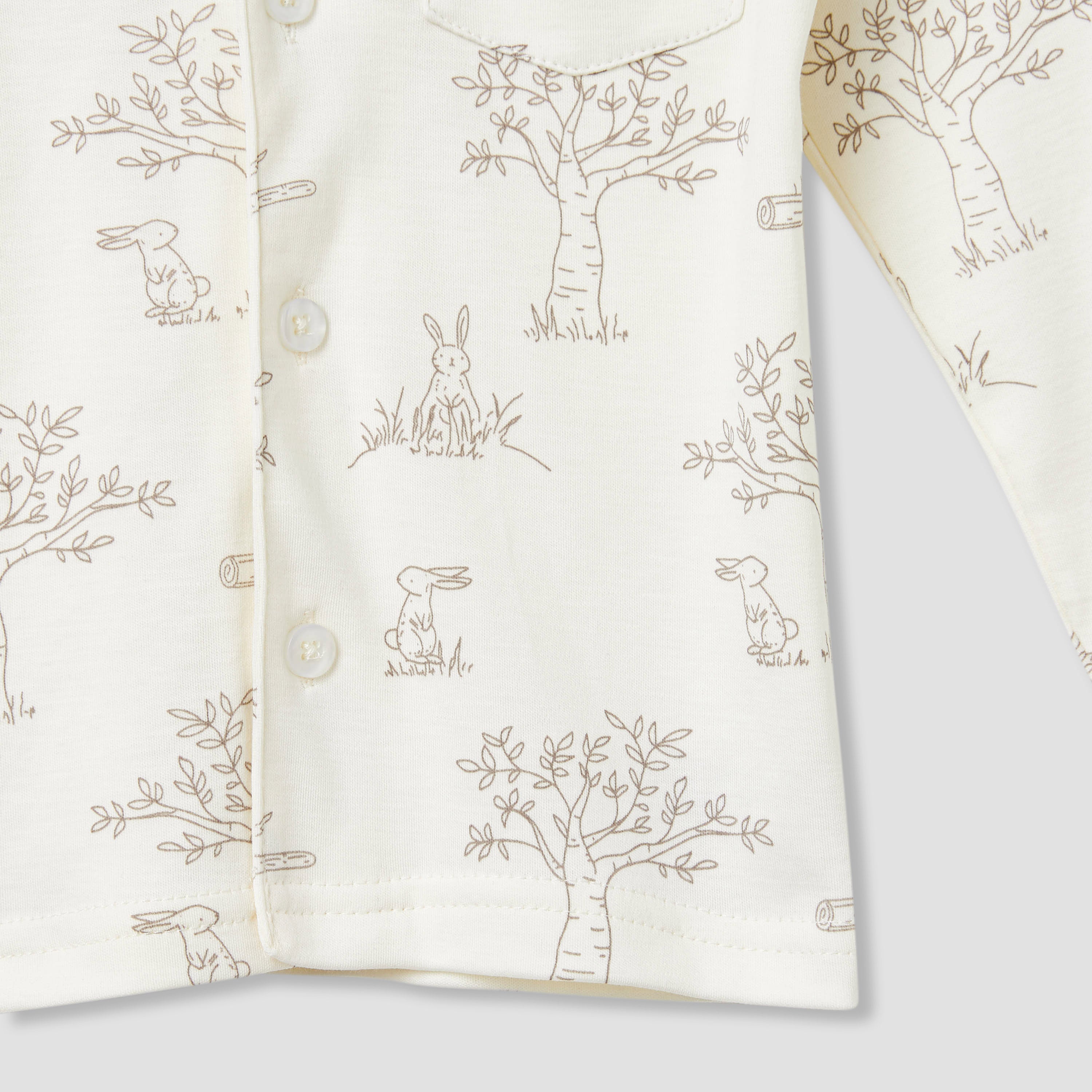 Giggles Rabbit Print Shirt and Pyjama Set