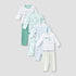 Set of 4 Juniors Cotton Round Neck Long Sleeves Pyjama Set with Print - Green / 12-18 mths
