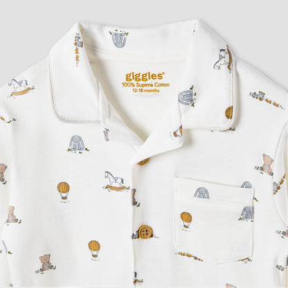 Giggles Toy Print Shirt and Pyjama Set