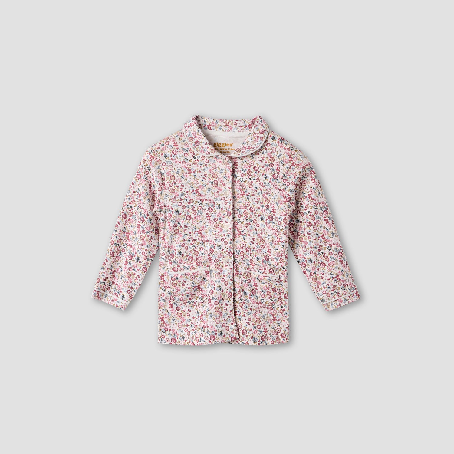 Giggles Floral Print Shirt and Pyjama Set