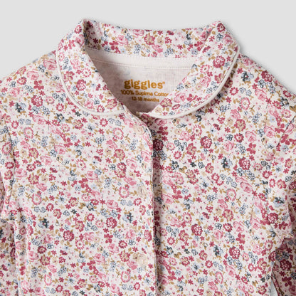 Giggles Floral Print Shirt and Pyjama Set