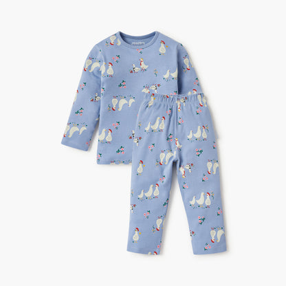 Juniors Pyjama Set with Print - Cotton - Long Sleeves - Round Neck