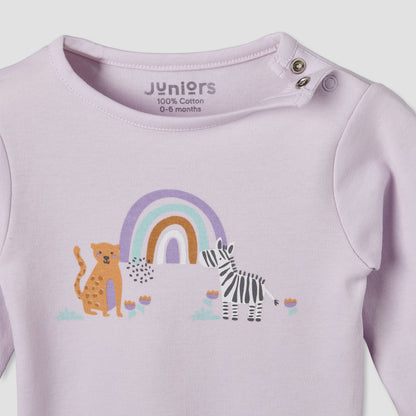 Set of 4 Juniors Cotton Crew Neck Long Sleeve Pyjama Set with Assorted Print