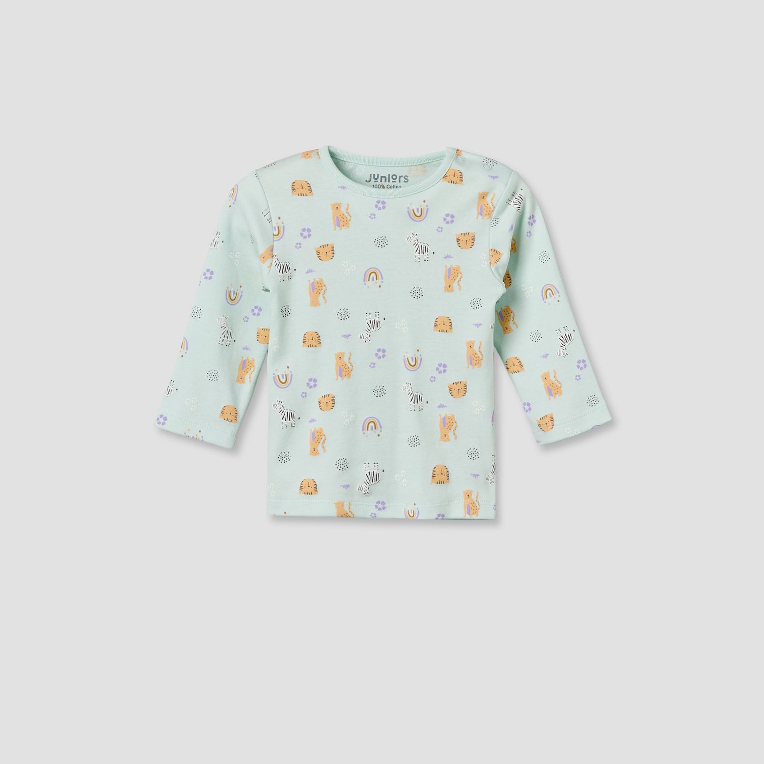 Set of 4 Juniors Cotton Crew Neck Long Sleeve Pyjama Set with Assorted Print