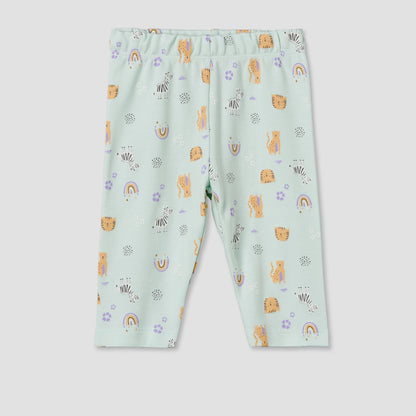 Set of 4 Juniors Cotton Crew Neck Long Sleeve Pyjama Set with Assorted Print