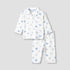 Juniors Pyjama Set with Bear Print - Cotton - Long Sleeves - Collar - Green / 12-18 mths
