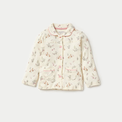 Juniors All-Over Botanical Print Shirt and Pyjama Set