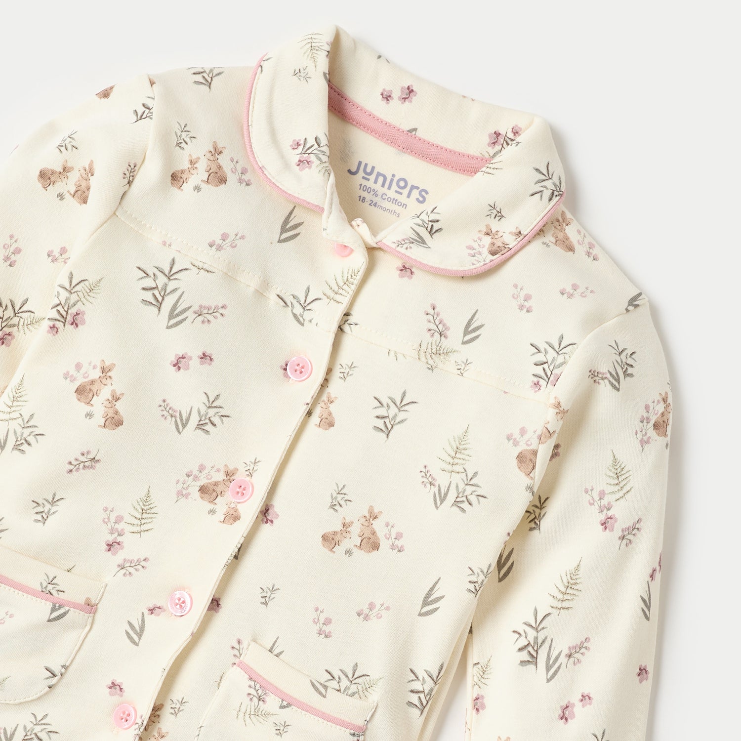 Juniors All-Over Botanical Print Shirt and Pyjama Set