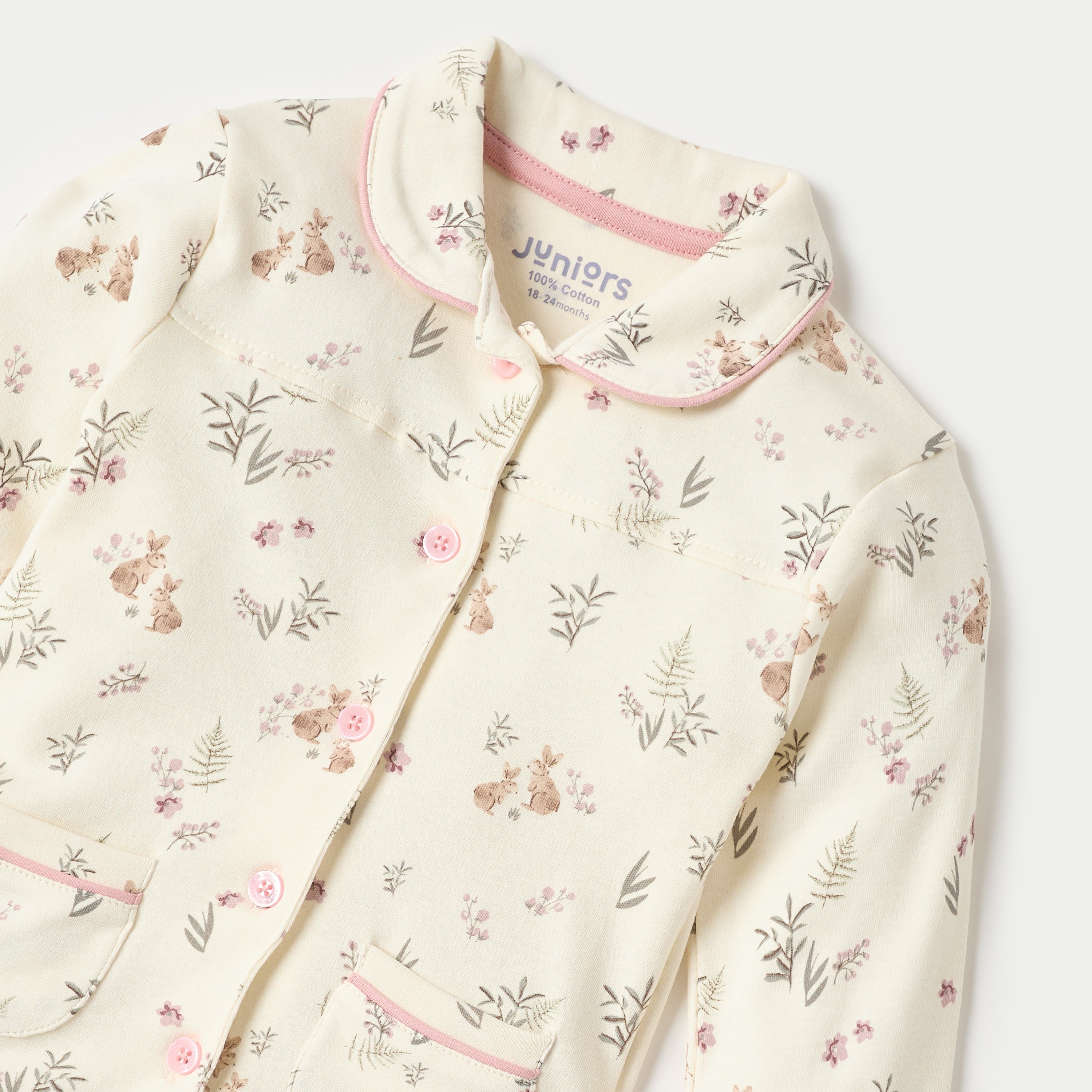 Juniors All-Over Botanical Print Shirt and Pyjama Set