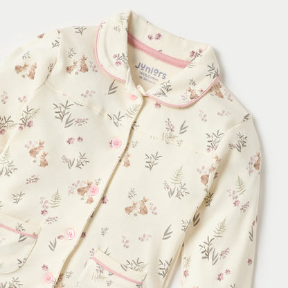 Juniors All-Over Botanical Print Shirt and Pyjama Set