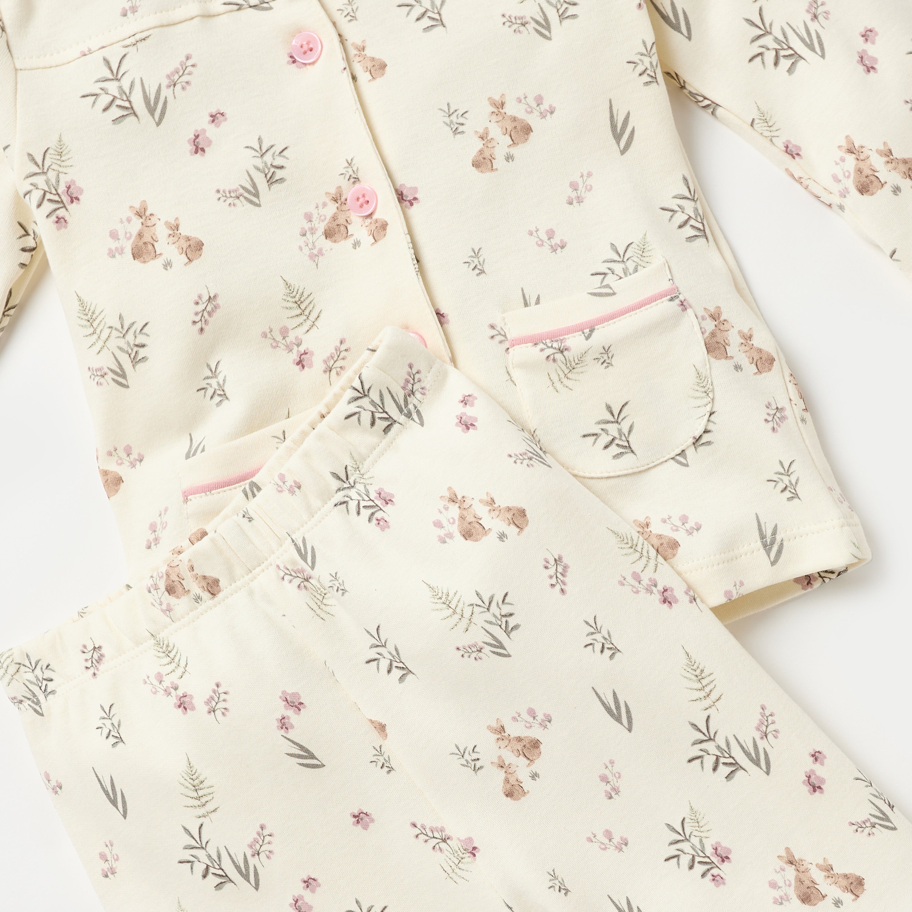 Juniors All-Over Botanical Print Shirt and Pyjama Set