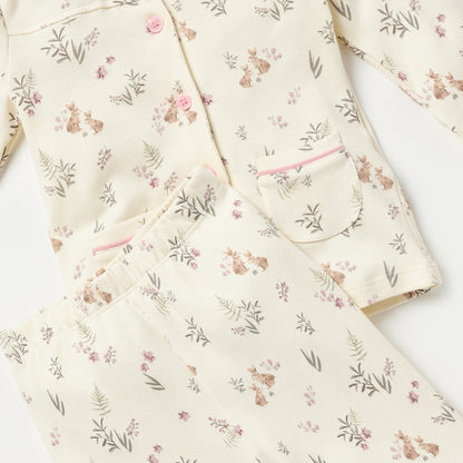Juniors All-Over Botanical Print Shirt and Pyjama Set