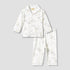 Giggles Pyjama Set with Print - Cotton - Long Sleeves - Collar - White / 12-18 mths