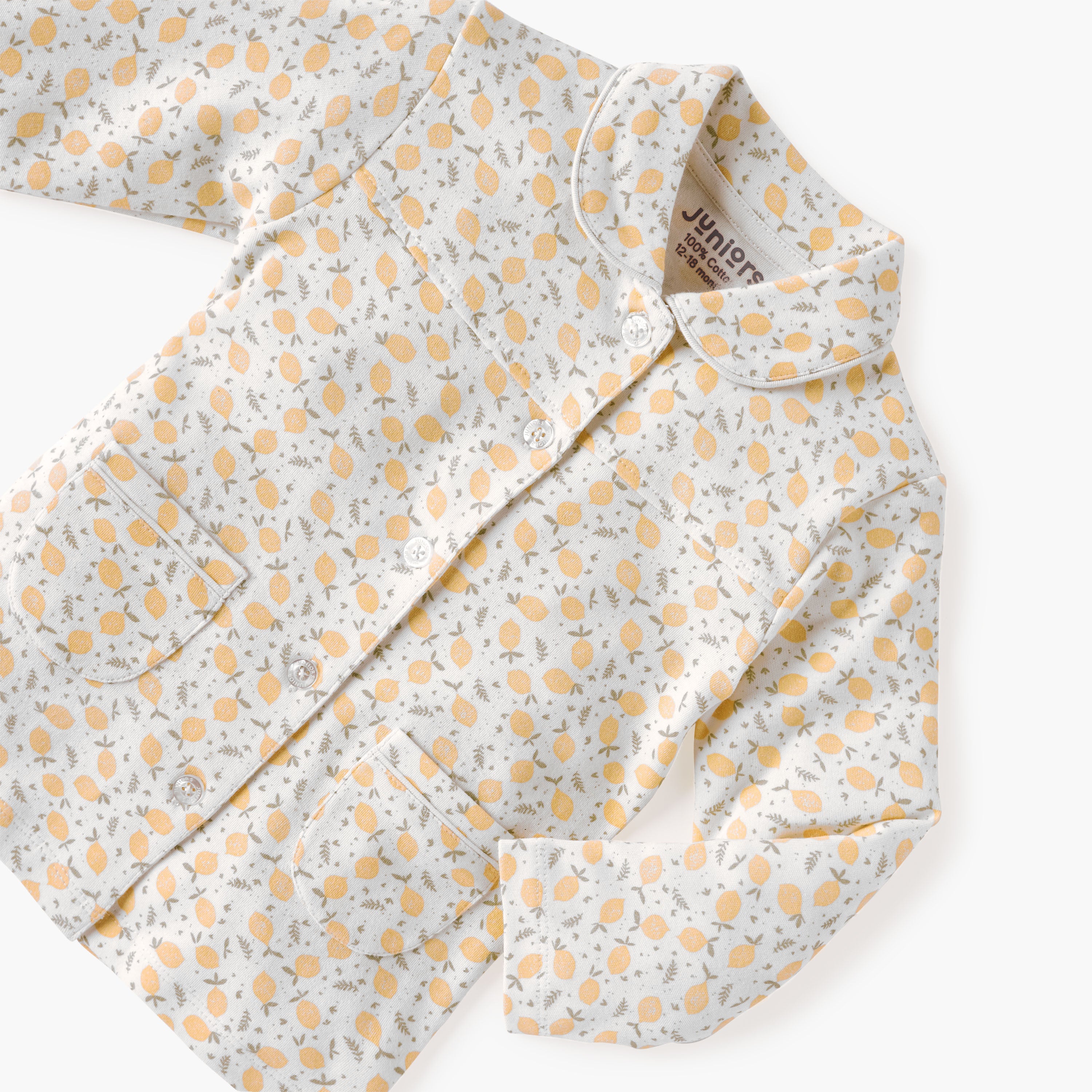 Juniors Lemon Print Shirt and Pyjama Set