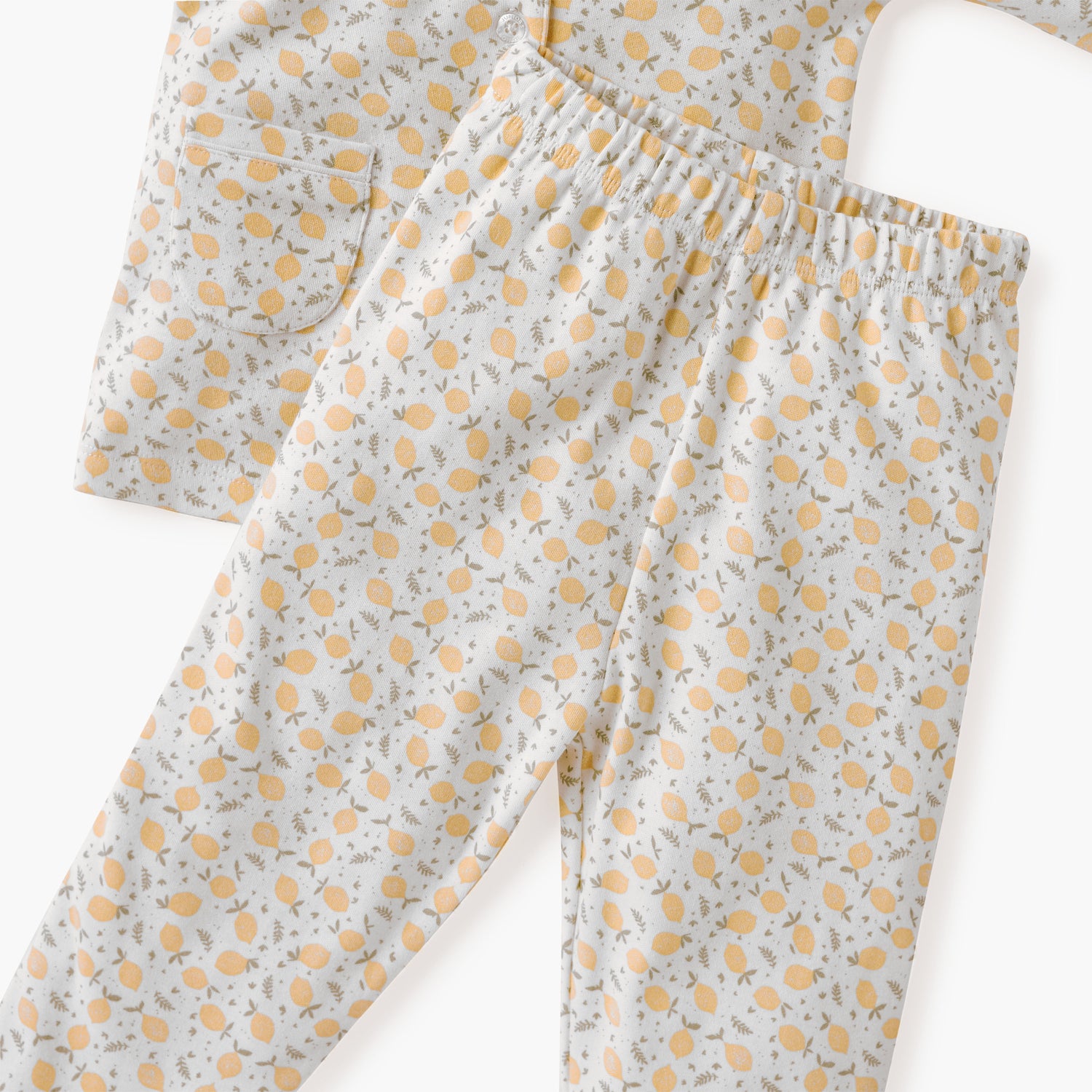 Juniors Lemon Print Shirt and Pyjama Set