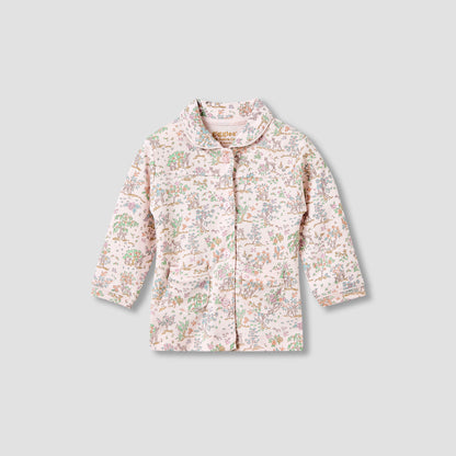Giggles Pyjama Set with Print - Cotton - Long Sleeves - Collar