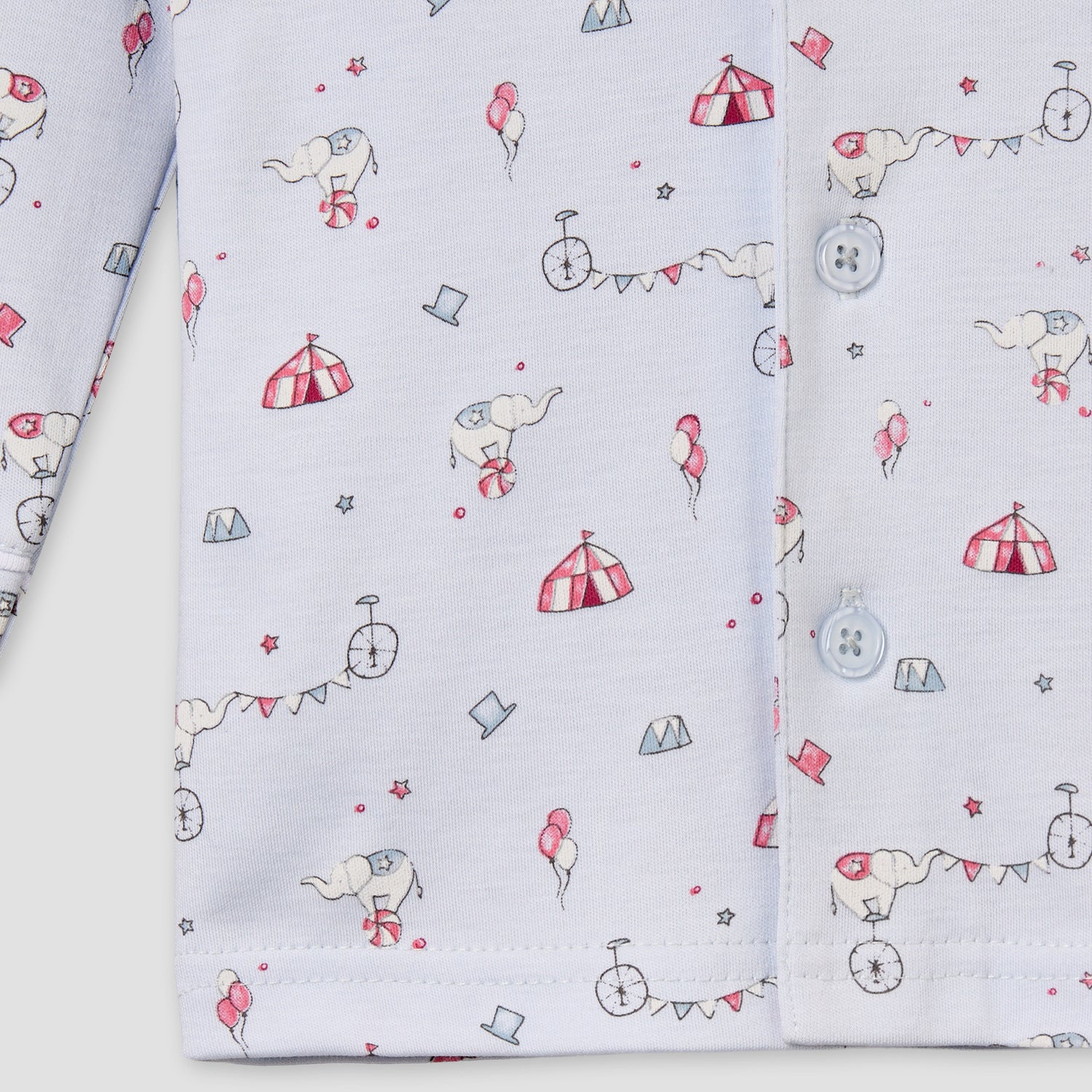 Giggles Cotton Collared Long Sleeves Pyjama Set with Circus Print