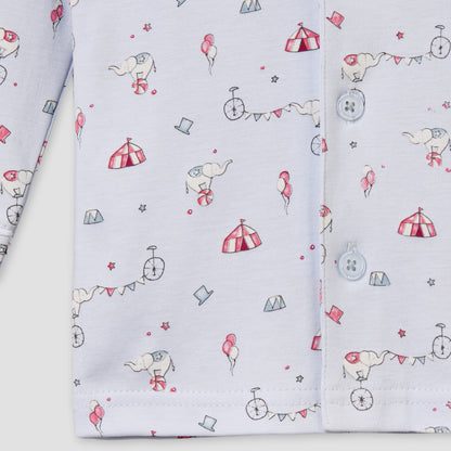 Giggles Cotton Collared Long Sleeves Pyjama Set with Circus Print