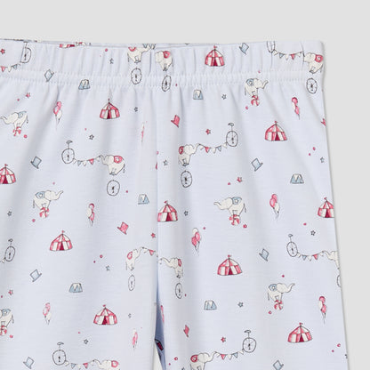 Giggles Cotton Collared Long Sleeves Pyjama Set with Circus Print