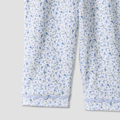 Giggles Cotton Collared Long Sleeves Pyjama Set with Floral Print