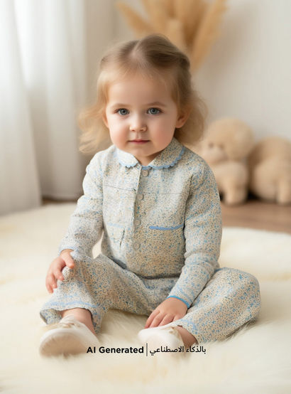 Giggles Floral Print Shirt and Pyjama Set-baby-girls-clothing-nightwear-pyjamasets-image-1