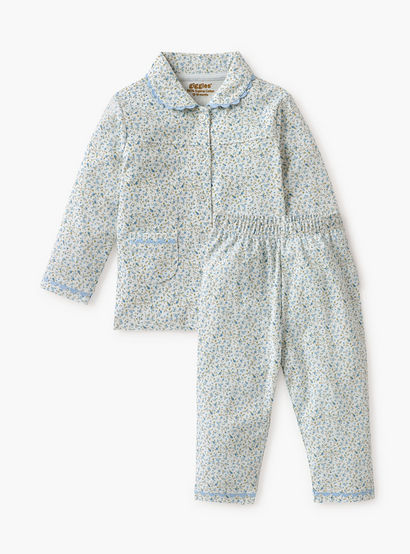 Giggles Floral Print Shirt and Pyjama Set-baby-girls-clothing-nightwear-pyjamasets-image-2