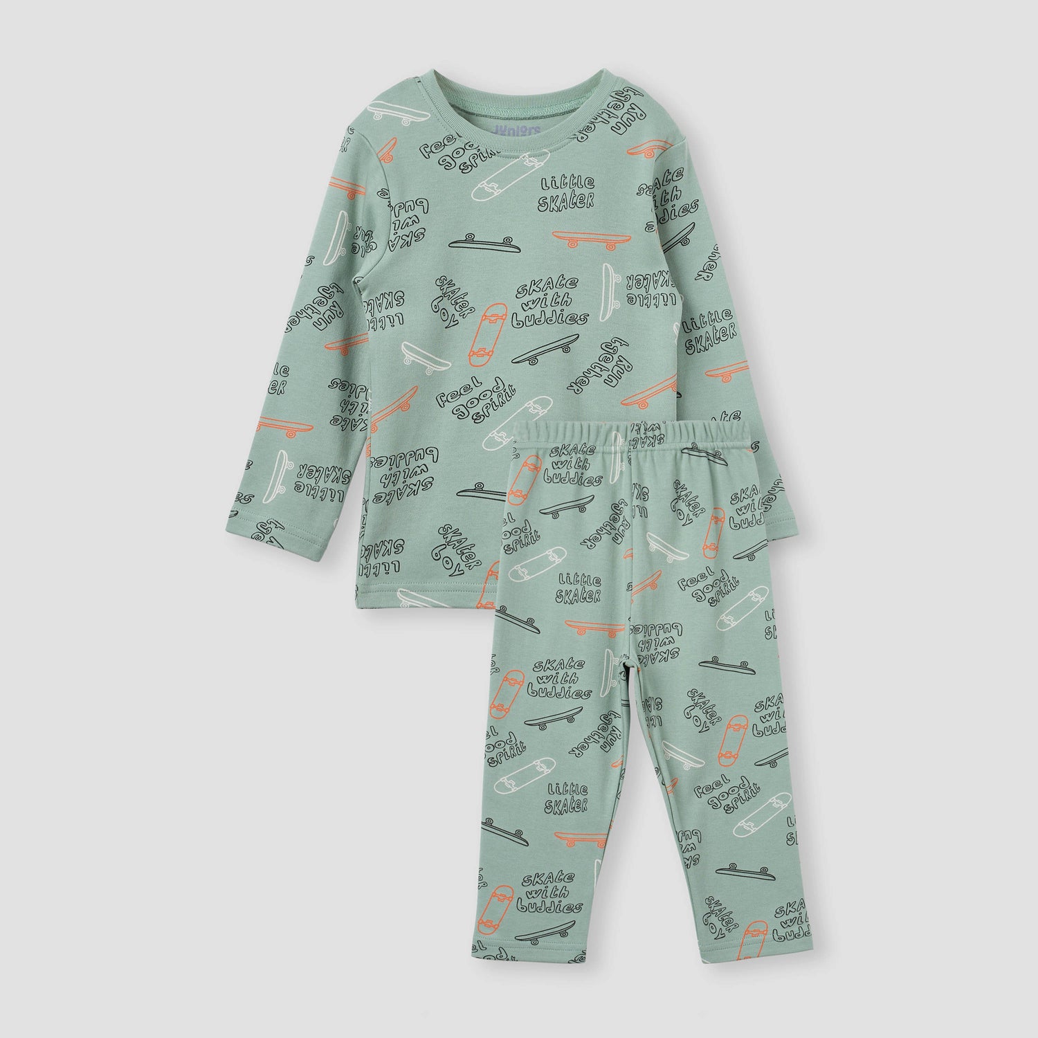 Juniors Heart Print T-shirt and Pyjama Set
