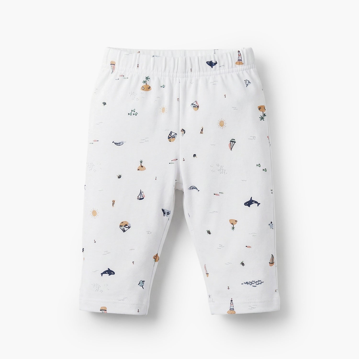 Juniors Cotton Collared Long Sleeves Pyjama Set with Beach Print