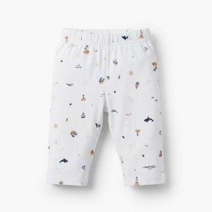 Juniors Cotton Collared Long Sleeves Pyjama Set with Beach Print