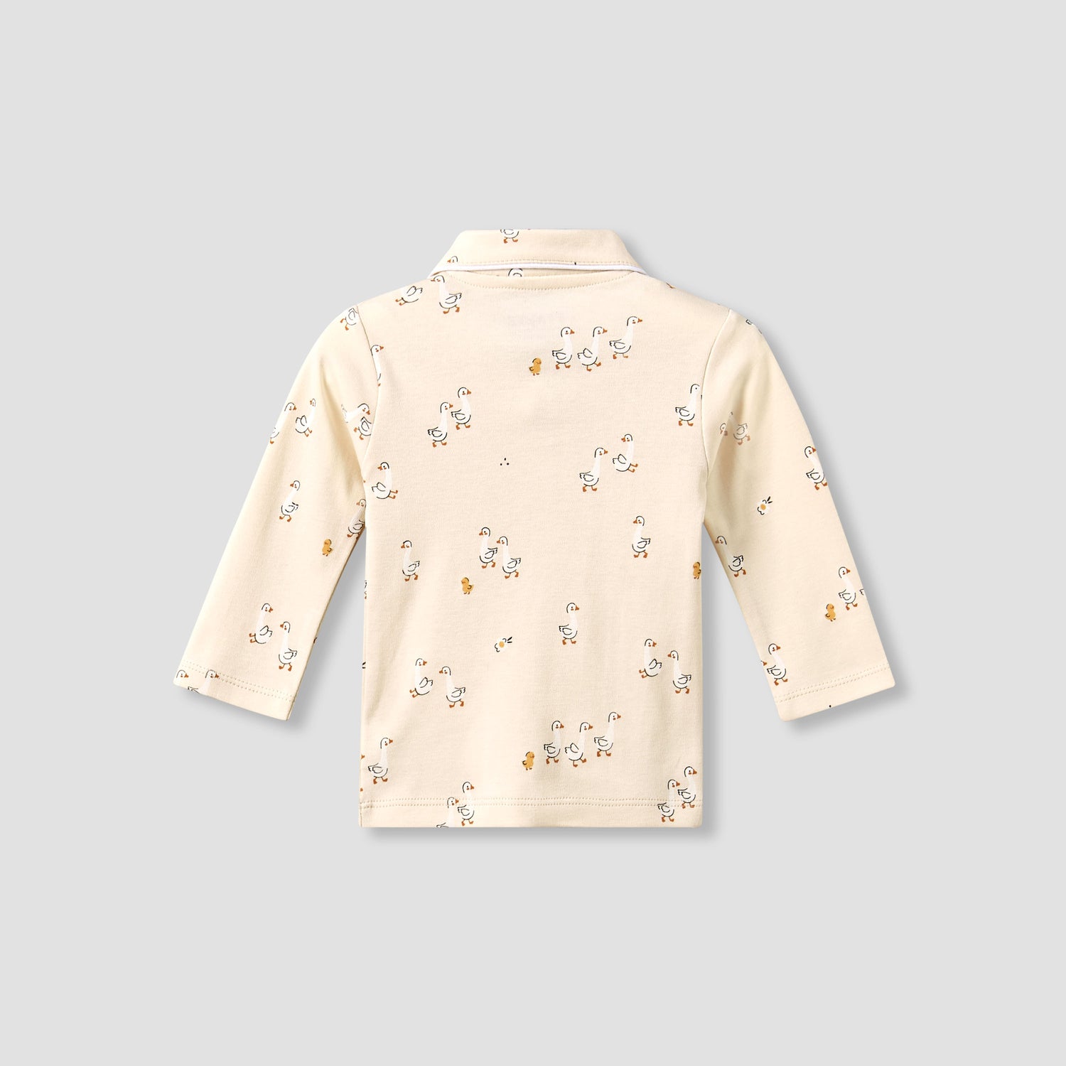 Juniors Cotton Collared Long Sleeves Pyjama Set with Duck Print