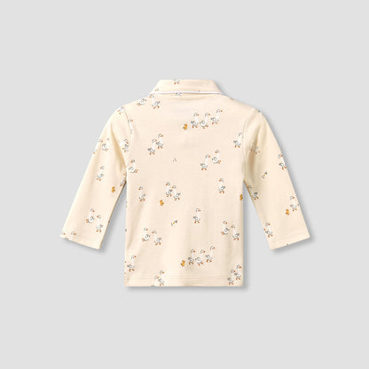 Juniors Cotton Collared Long Sleeves Pyjama Set with Duck Print