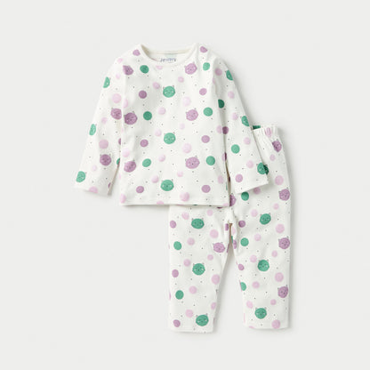 Juniors Pyjama Set with Print - Cotton - Long Sleeves - Round Neck