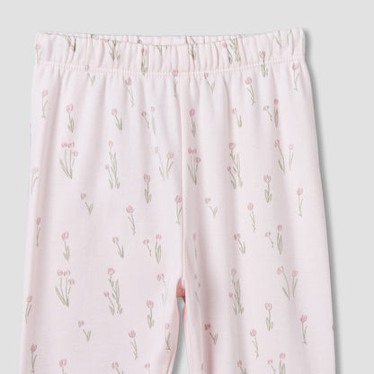 Juniors Cotton Collared Long Sleeves Pyjama Set with Floral Print
