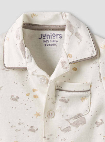 Juniors Cotton Collared Long Sleeves Pyjama Set with Underwater Print-baby-boys-clothing-nightwear-pyjamasets-image-7