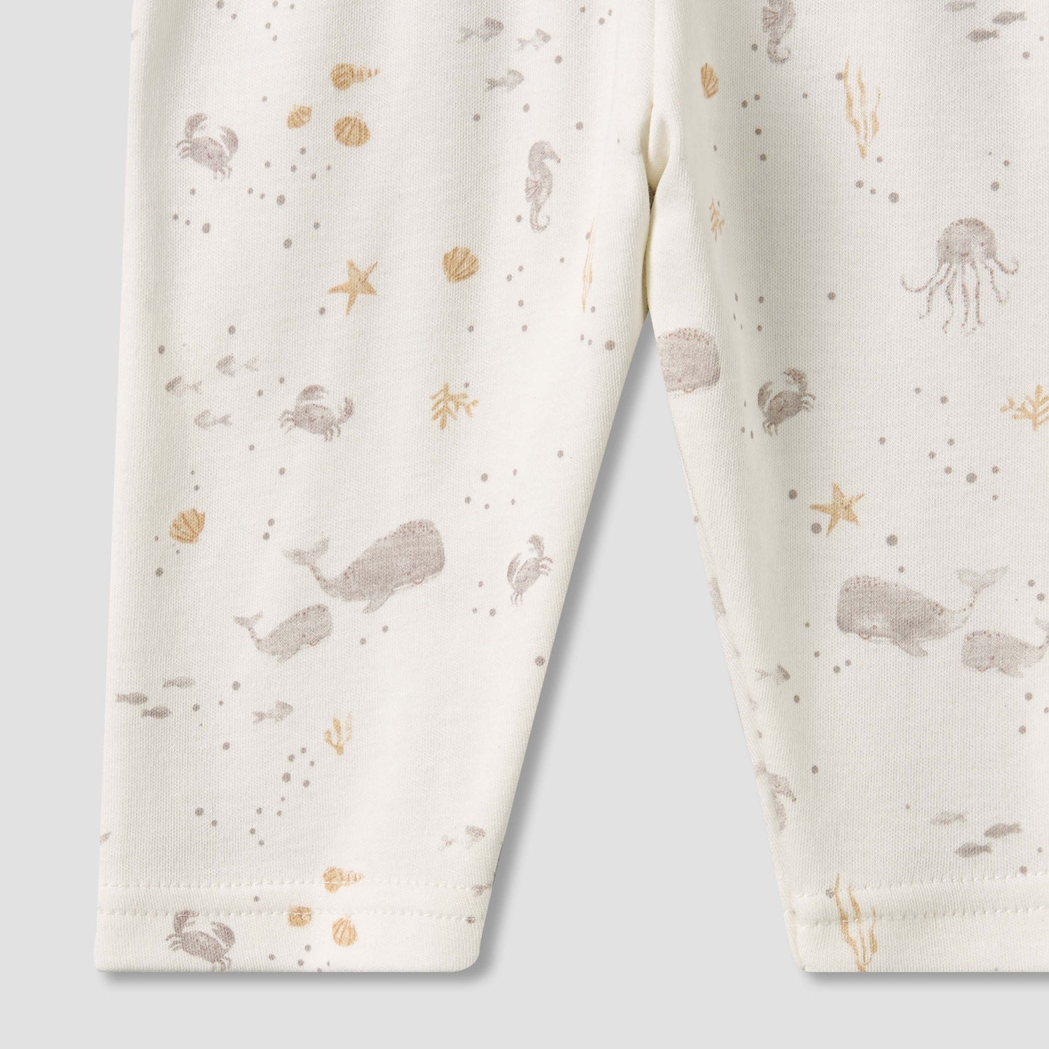 Juniors Cotton Collared Long Sleeves Pyjama Set with Underwater Print