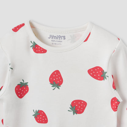 Juniors Strawberry Print T-shirt and Pyjama Set
