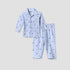 Juniors Cotton Collared Long Sleeves Pyjama Set with Nautical Print - Blue / 12-18 mths