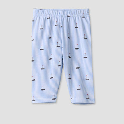 Juniors Cotton Collared Long Sleeves Pyjama Set with Nautical Print