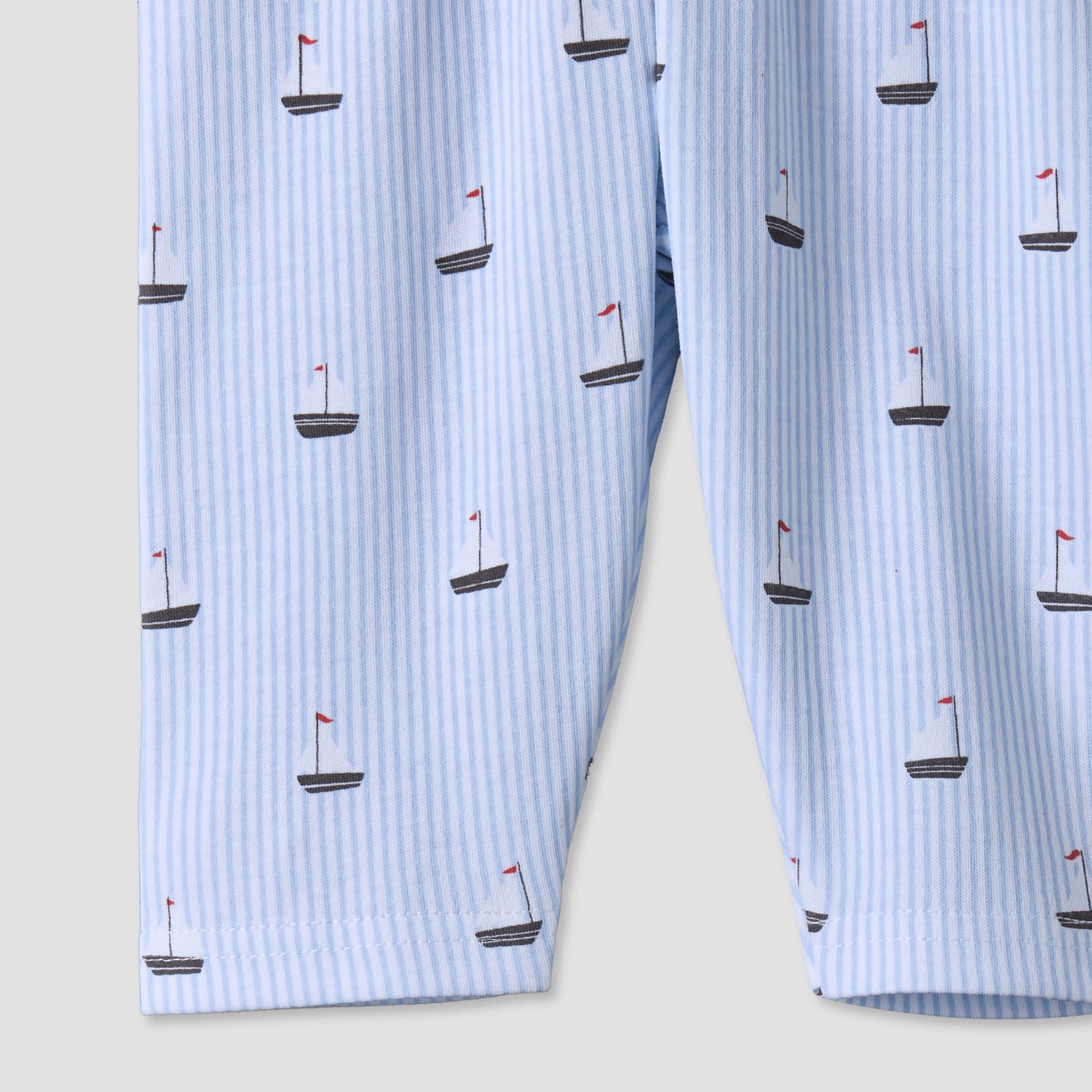 Juniors Cotton Collared Long Sleeves Pyjama Set with Nautical Print