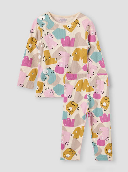 Juniors Pyjama Set with Graphic Print - Cotton - Long Sleeves-promo_babyshop_Buy3for79_UAE130126-image-1