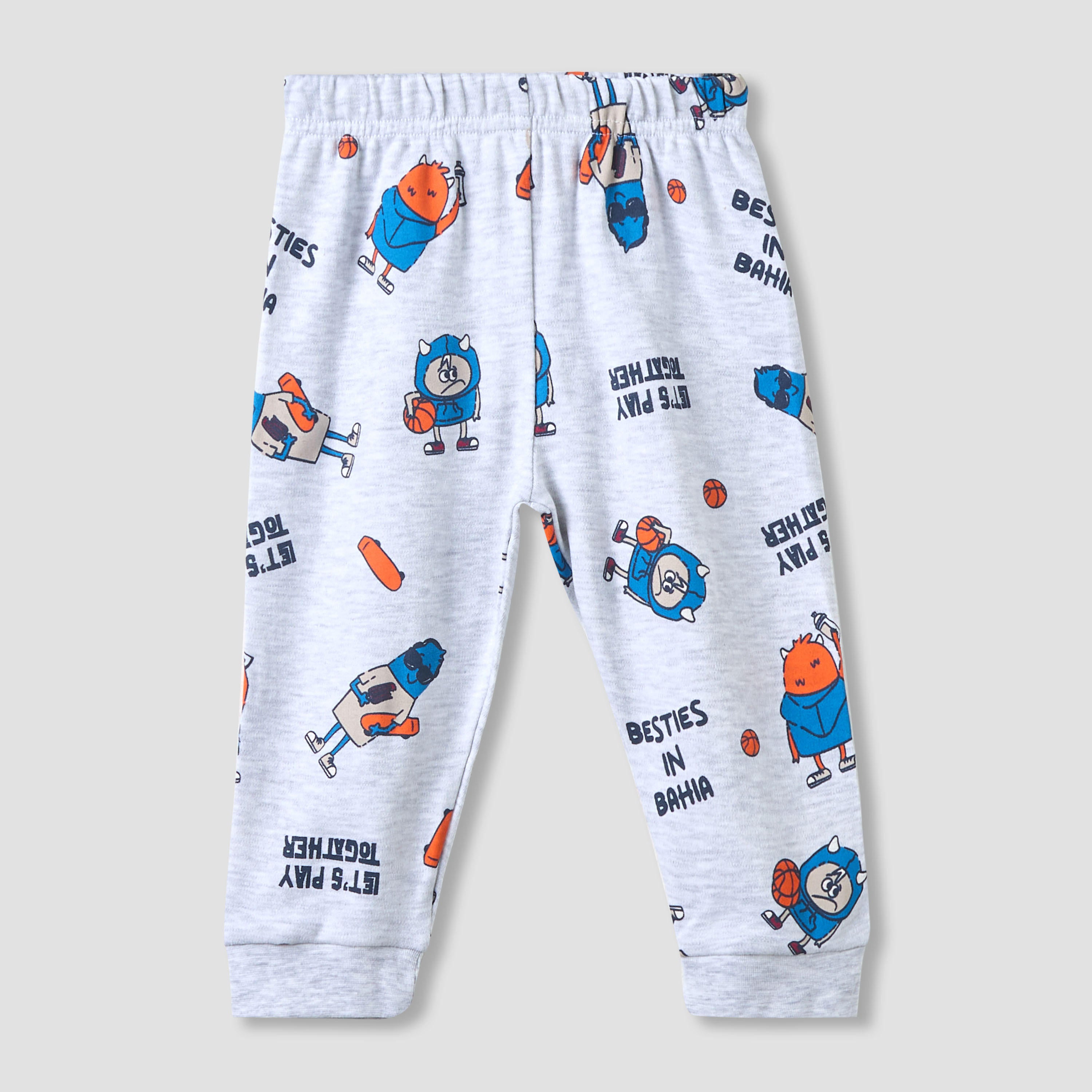 Juniors Cotton Round Neck Long Sleeves Pyjama Set with Graphic Print