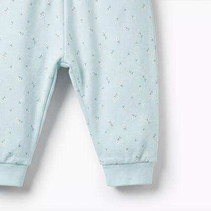 Juniors Cotton Long Sleeves Pyjama Set with Floral Applique Detail