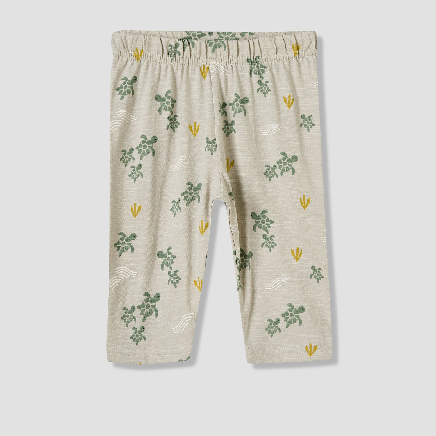 Juniors Cotton Round Neck Long Sleeves Pyjama Set with Turtle Print