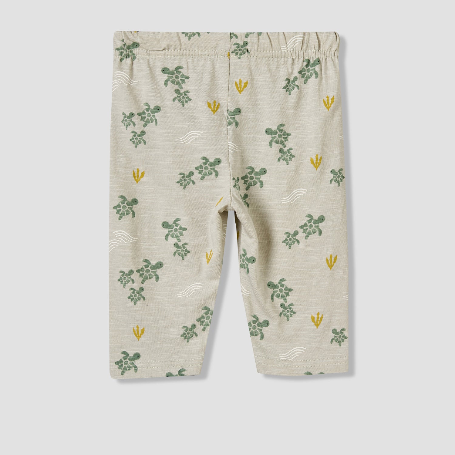 Juniors Cotton Round Neck Long Sleeves Pyjama Set with Turtle Print